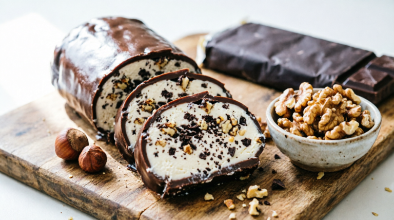 No-Bake Chocolate Cream Salami Dessert Recipe