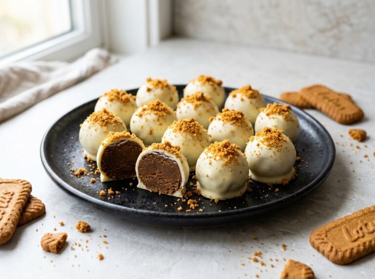 Easy No-Bake Biscoff Truffles with White Chocolate