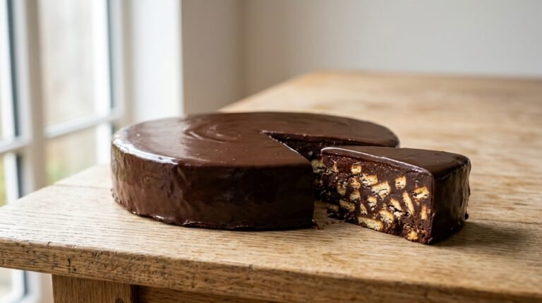 No-Bake Chocolate Biscuit Cake Recipe Easy Homemade