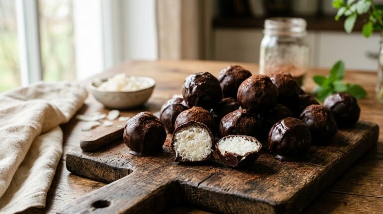 Delicious No-Bake Chocolate Coconut Truffles Recipe for Dessert