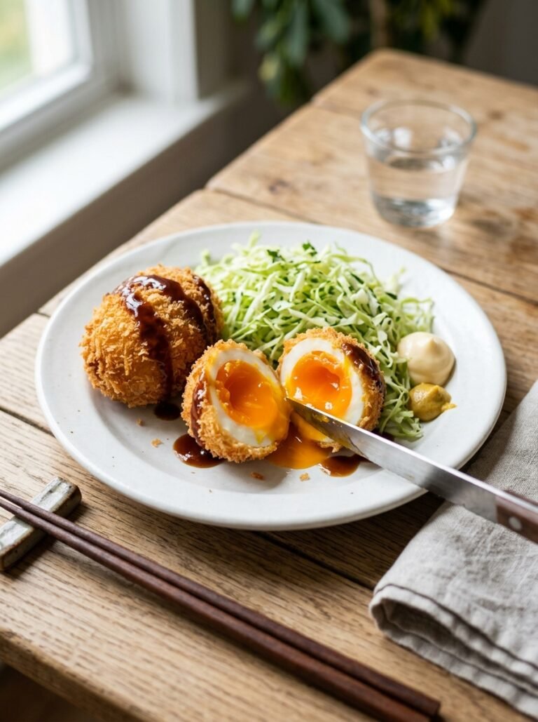 Crispy Egg Katsu Recipe with Runny Yolk Center