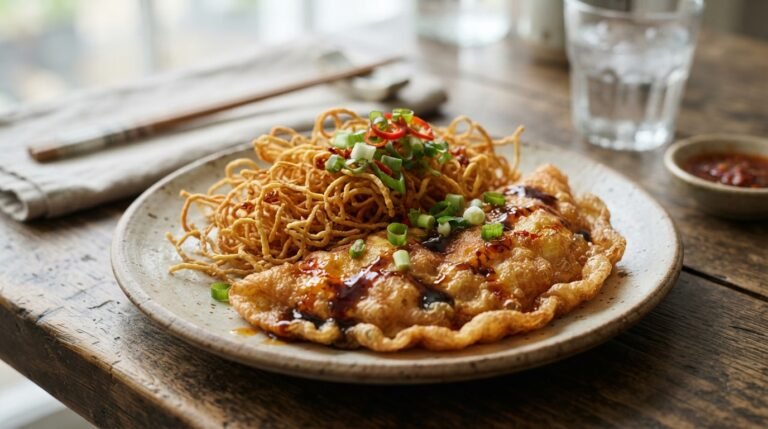 Tasty Crispy Noodle and Egg Omelette Recipe for Quick Meals