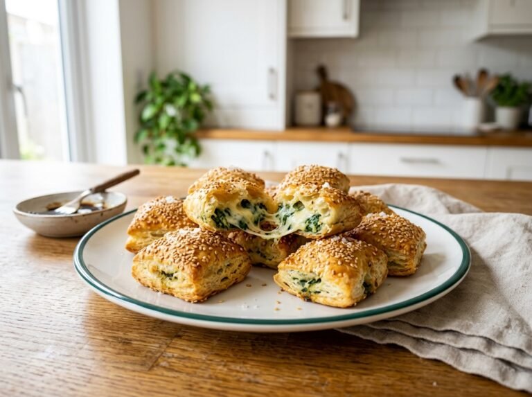Easy Cheesy Spinach Bites Recipe with Puff Pastry
